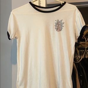 NEW RICK AND MORTY WHITE T SHIRT WITH RICK LOGO